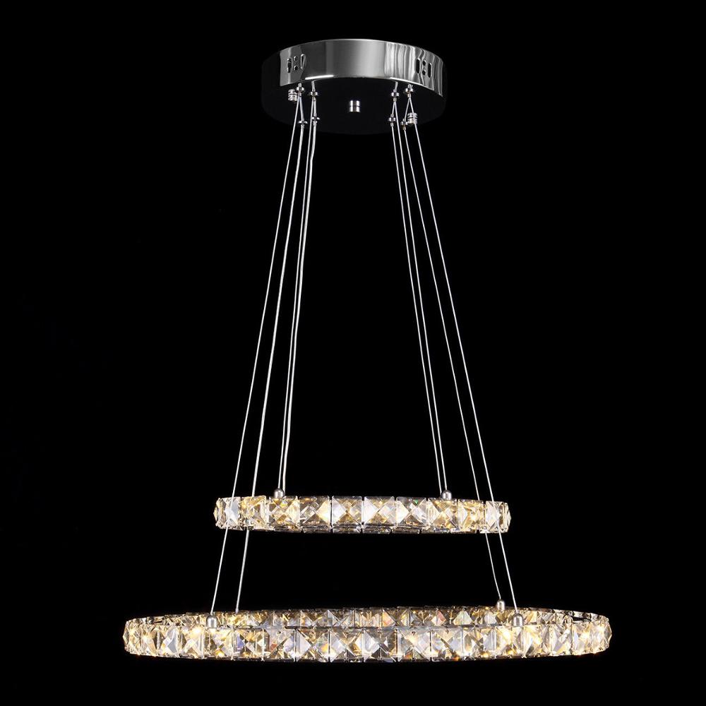 Energía Solar Malaga: 5 Moderna lámpara colgante de cristal 36W-2 luces LED - Imagen 5