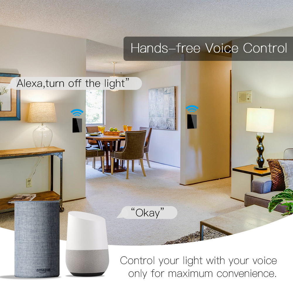 Energía Solar Malaga: 11 Interruptor táctil cristal negro, Interruptor inteligente Wifi, control por voz Alexa y Google Home - Imagen 11