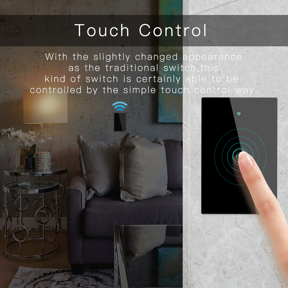 Energía Solar Malaga: 14 Interruptor táctil cristal negro, Interruptor inteligente Wifi, control por voz Alexa y Google Home - Imagen 14
