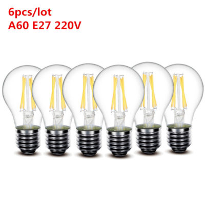 Bombillas LED de filamento - estilo Edison - Lote 6 unidades