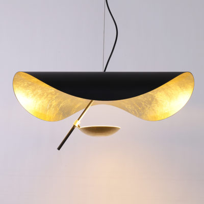 Lámpara de techo estilo ondulado reflejos dorados