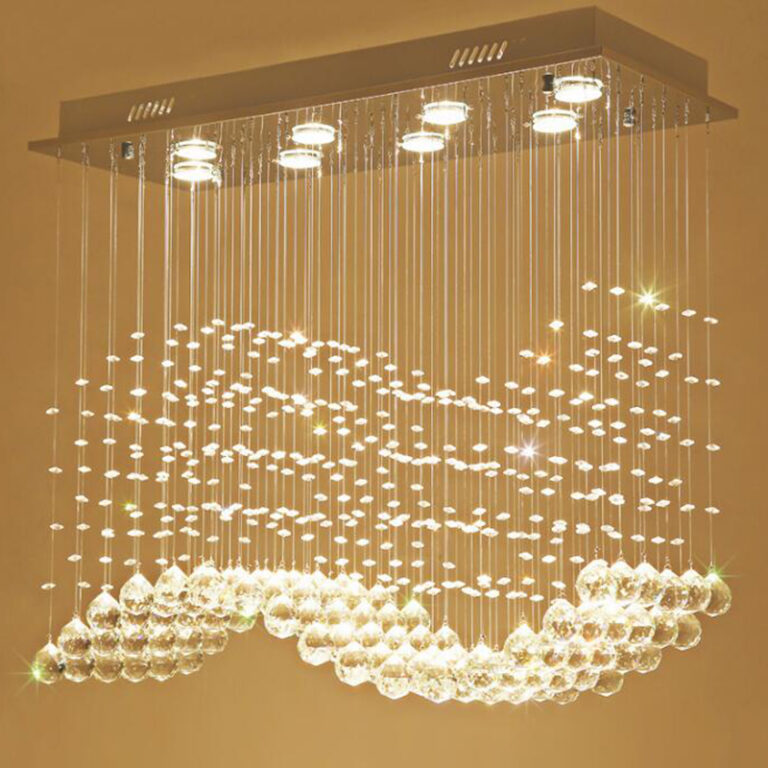 Manggic, luces colgantes de cristal de lujo para boda, lámpara moderna para restaurante, Simple, Cuadrado largo, luz LED de cristal