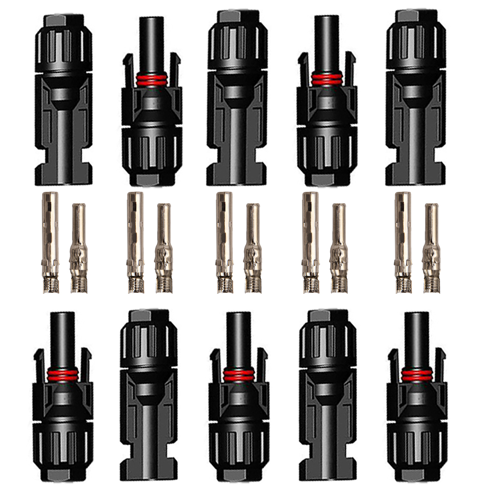 Energía Solar Malaga: 1 Lote 5 pares de conectores MC4 macho hembra para Paneles Solares cables 2,5/4/6mm2