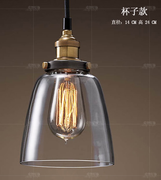 Energía Solar Malaga: 12 Lámpara colgante cristal ámbar Retro americano E27 - Imagen 12