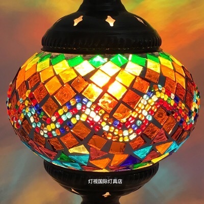 Energía Solar Malaga: 21 Lámpara echa a mano con mosaicos de cristal colores estilo árabe marroquí, portalámparas E27. - Imagen 21