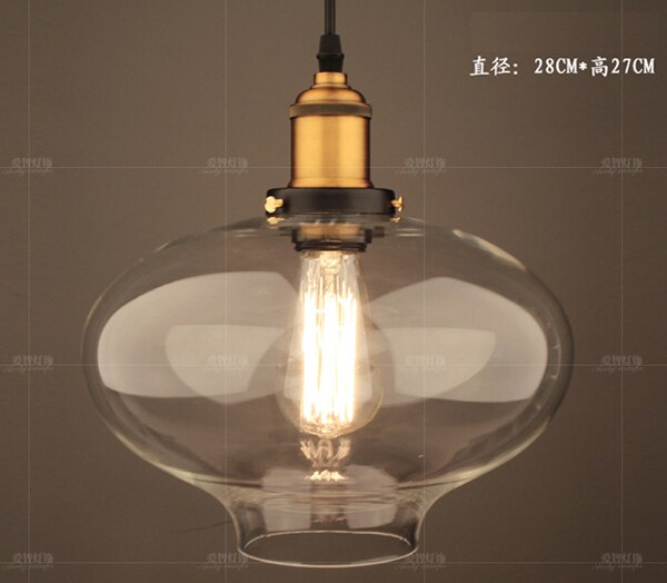 Energía Solar Malaga: 11 Lámpara colgante cristal ámbar Retro americano E27 - Imagen 11