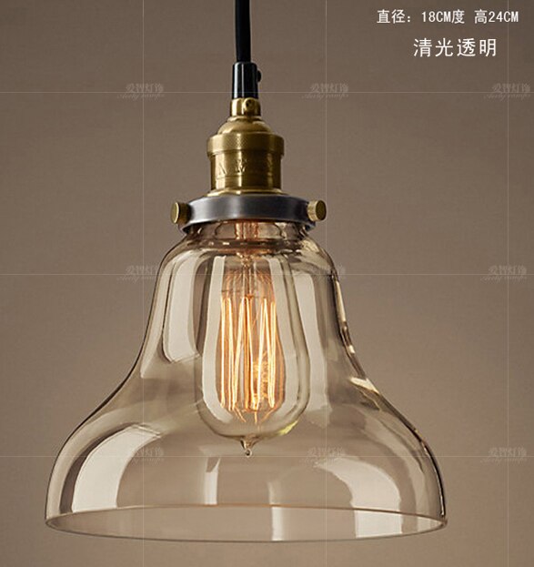 Energía Solar Malaga: 10 Lámpara colgante cristal ámbar Retro americano E27 - Imagen 10