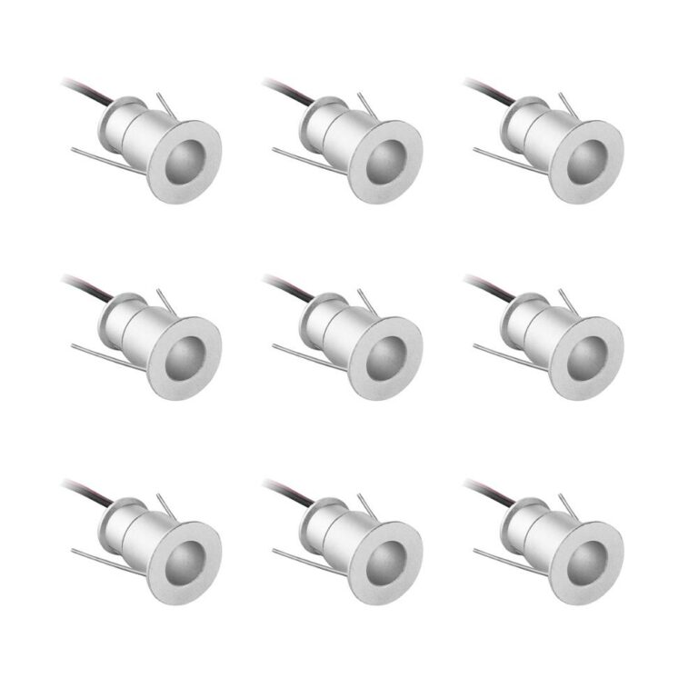 Lote 9 mini focos de 1 W empotrables en techo 12V , ideales iluminación decorativa puntual