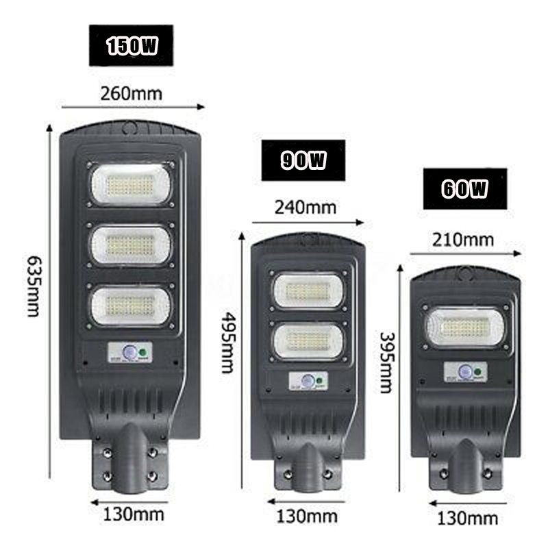 Energía Solar Malaga: 2 Farola con energía solar encendido automático por movimiento, potencia 60W, 90W, 150W - Imagen 2