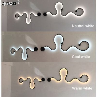 Lámpara de pared crea finas líneas de luz, flexible, 2 tonos de luz