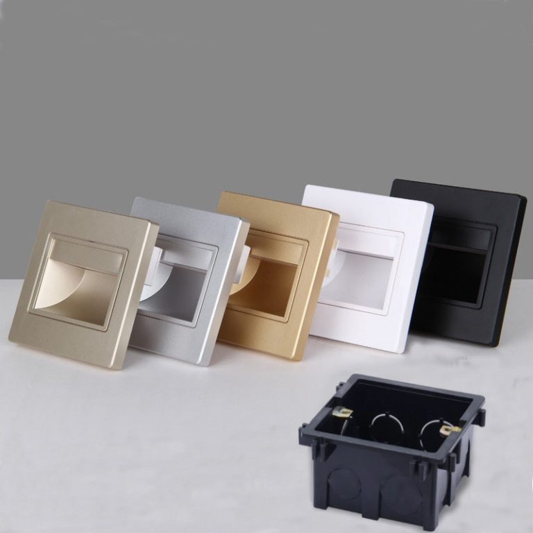 Proyector iluminación suelo bordes de escalones pasillos, montaje a 50cm del suelo