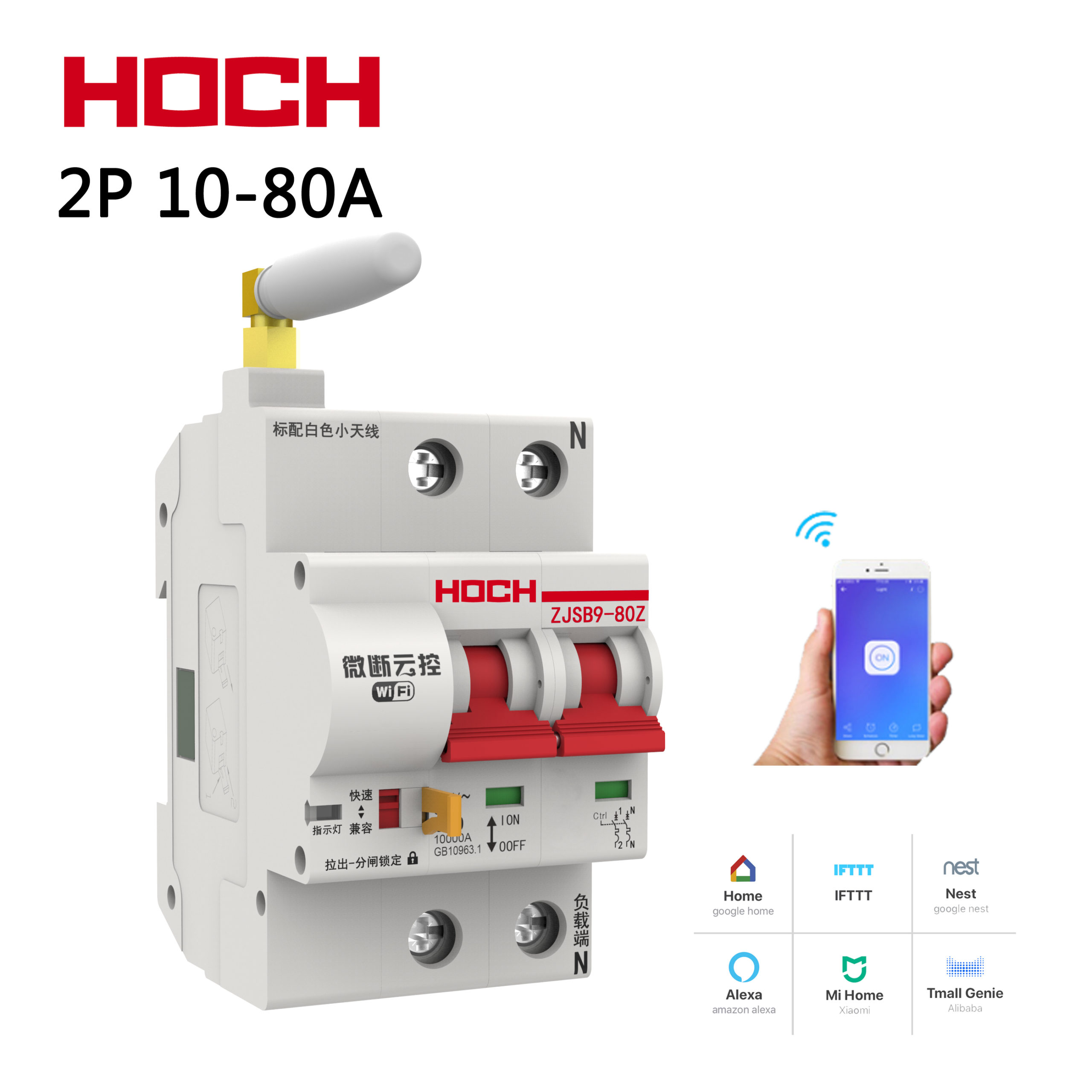 Energía Solar Malaga: 4 Interruptor magnetotérmico Wifi inteligente - marcado CE